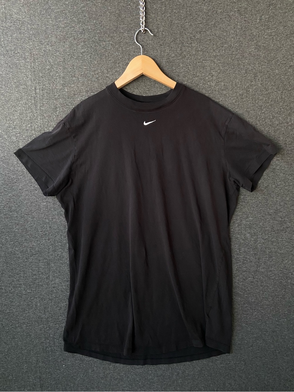 Nike Center Swoosh Oversized T-Shirt Dress Black XL Embroidered Mini Logo Y2K
